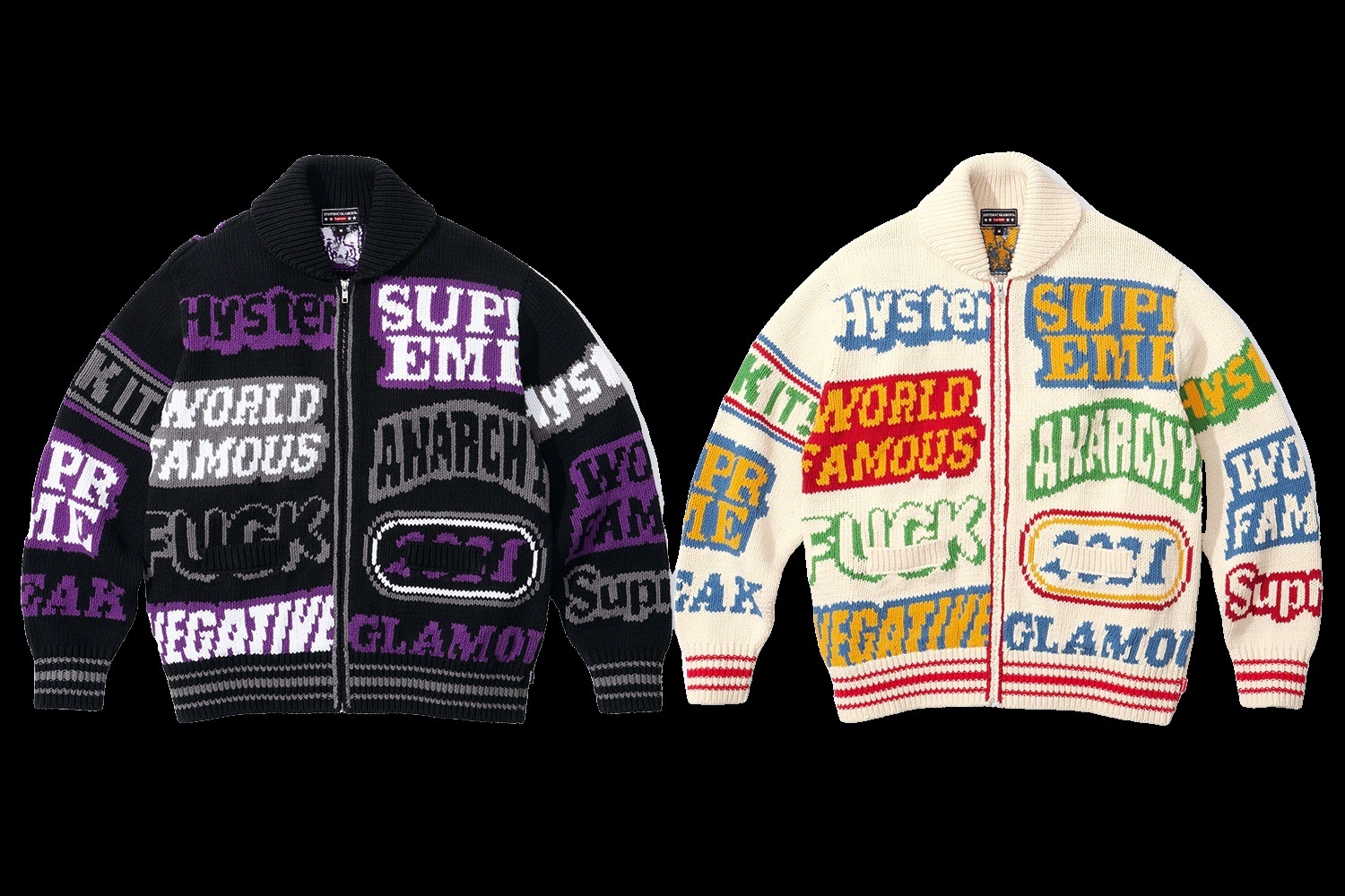 Supreme®/HYSTERIC GLAMOUR Logos Zip Up Sweater